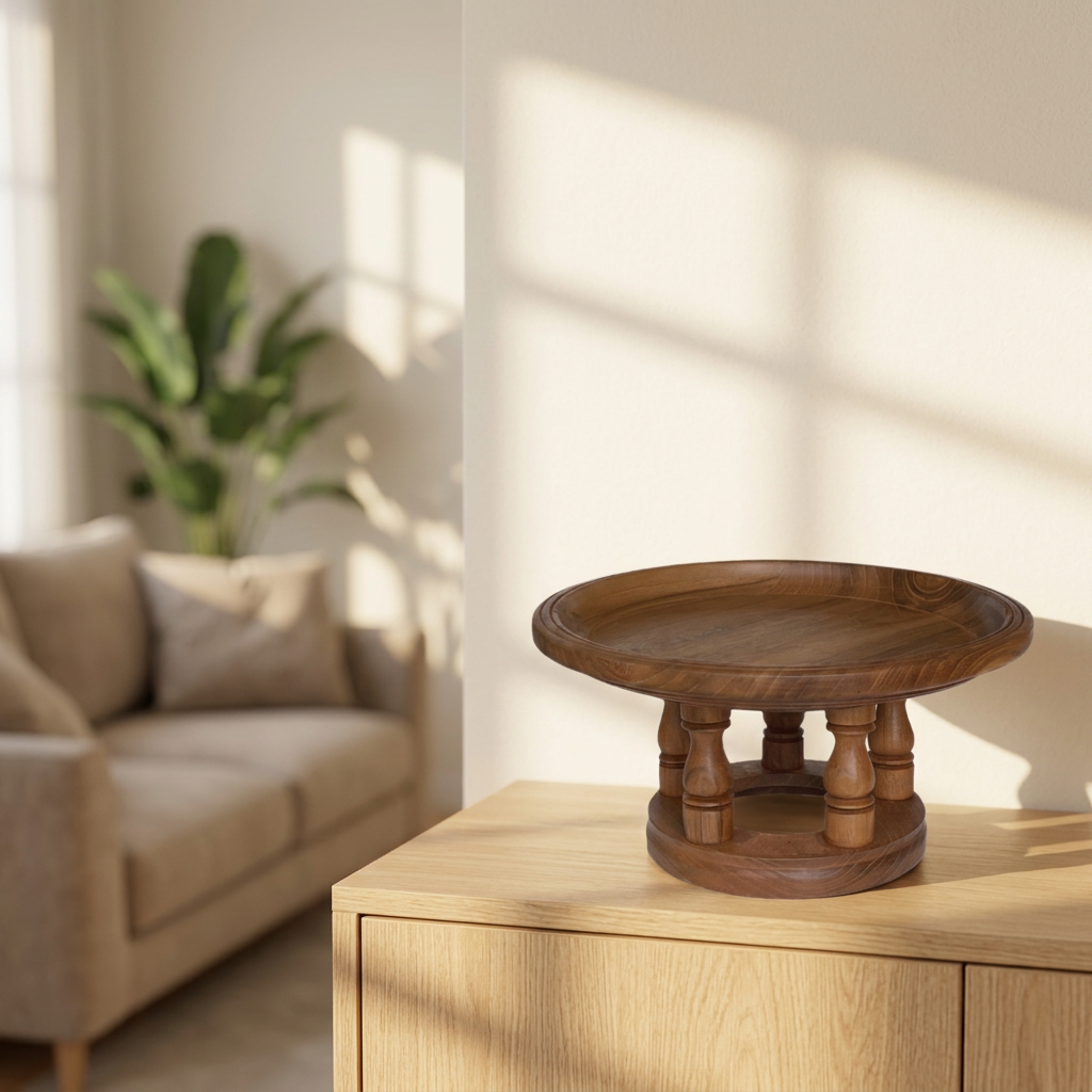 Solid Wood Storage Shelf Mini Coffee Table Storage Tray Balcony Flower Pot Creative Retro Mini Ornament