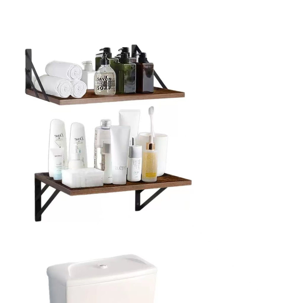 American Style Wooden Wall Shelf Solid Wood Single-Line Partition Living Room Bedroom Two-Piece Set Wall-Mounted Storage Shelf