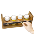 Vintage Desktop Wooden Wine Glass Holder Beer Tasting Tray with Wipeable Blackboard Eco-friendly Portable Wine Tray