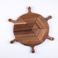 Wooden Cutting Board Pizza Plate Divided Cheese Steak Plate Irregular Partitioned Acacia Wood Fruit Sushi Serving Tray
