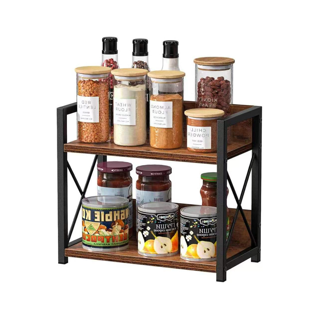 American Style Storage Rack Bookshelf Spice Rack Solid Wood Floor-standing Multi-layer Living Room Home Simple Storage Rack