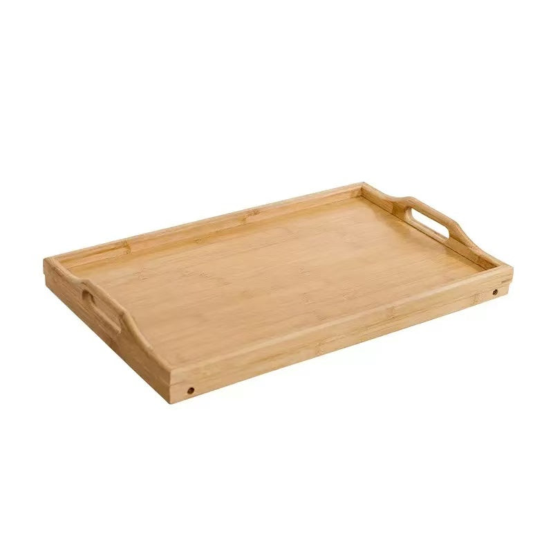 Wooden Folding Multi-Functional Bamboo Tray Lazy Household Folding Bedroom Wooden Tray Simple Fruit Tray