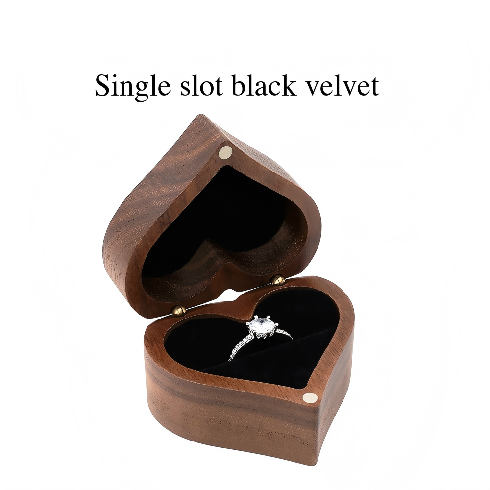Wood Ring Boxes Jewellery Packaging Ring Box Wedding Engagement Ring Box Vintage Luxury Jewelry Heart Shaped Box