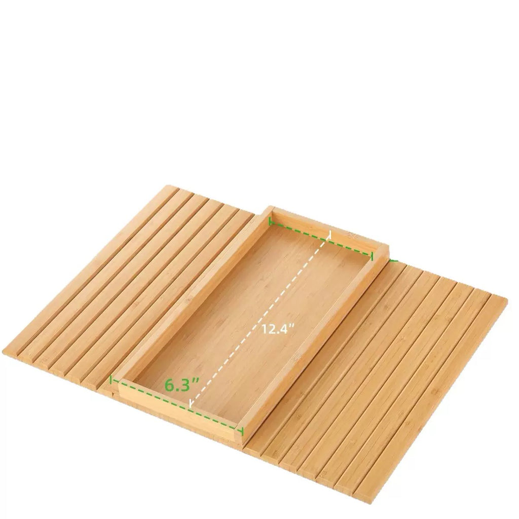 Multifunctional Solid Wood Sofa Tray Lazy Tray with Grooves Side Sofa Armrest Tray for Holding Phone, Cup, and Remote Control