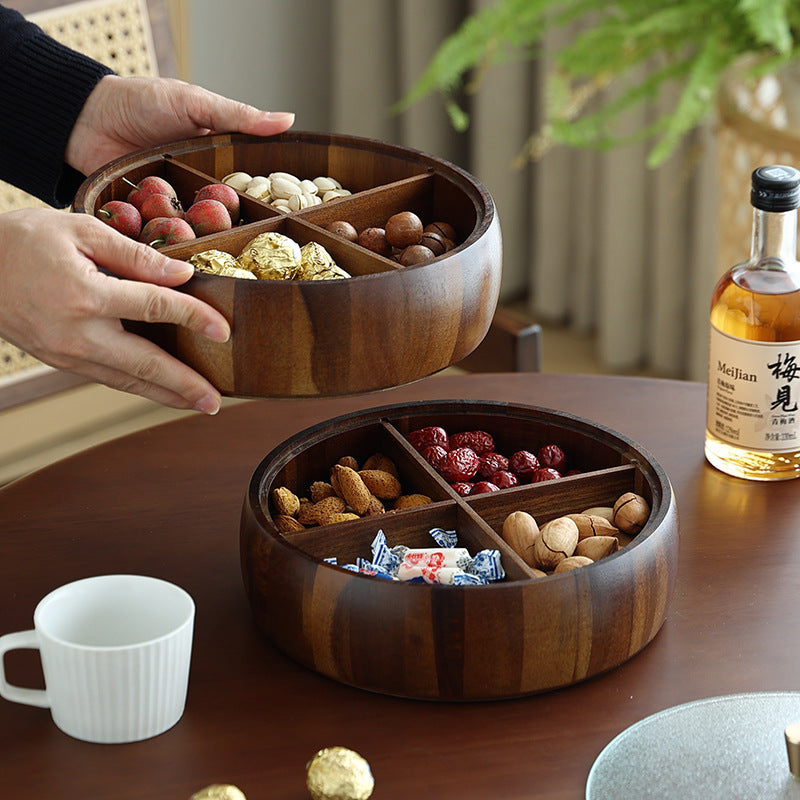 Nut Box Home Living Room Coffee Table Snack Box Wooden Dried Fruit Tray New Year Divided Candy Box Dessert Plate
