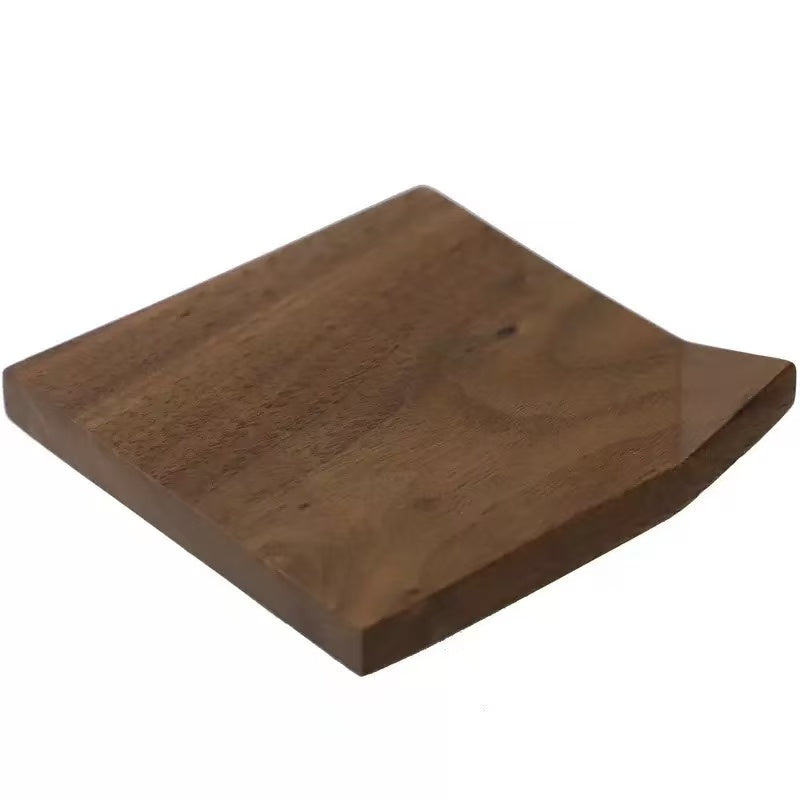 Japanese Style Black Walnut Wood Folded Corner Coaster Wooden Heat Insulation Pad Craft Creative Tea Cup Holder