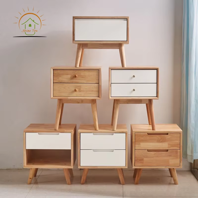 Elegant Modern Simple Wooden Bedside Nightstand with Drawer Durable Wood Crafted End Side Table for Home Bedding Decor