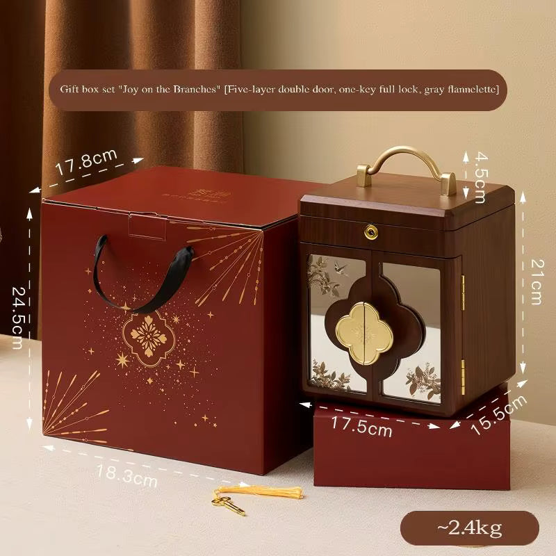 Jewelry Box Luxury Wedding Gift Wooden Jewelry Storage Box Mother's Day New Year's Gift