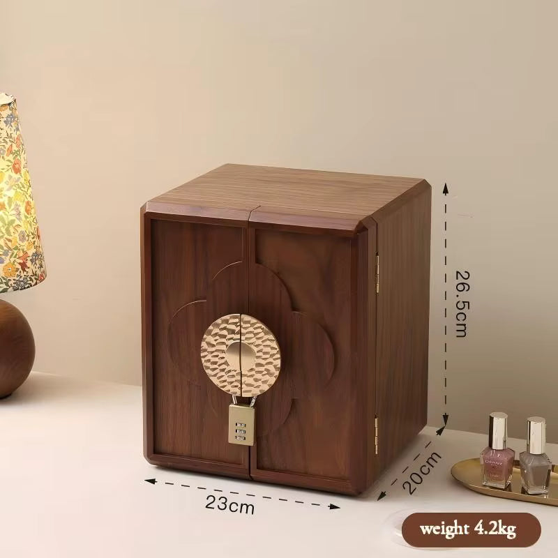 Solid Wood Jewelry Box Large Capacity Luxury Bridal Gift Gold Jewelry Box Jewelry Storage Box Vintage Wooden Jewelry Box